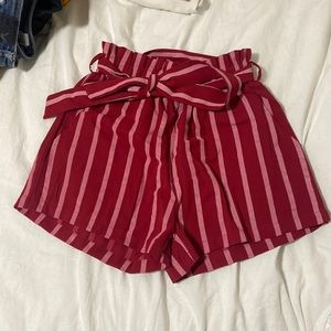 High waisted striped shorts